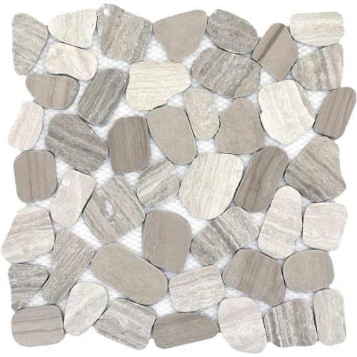 Cultura in Autumn 12" X 12" Pebble On Mesh Natural Stone